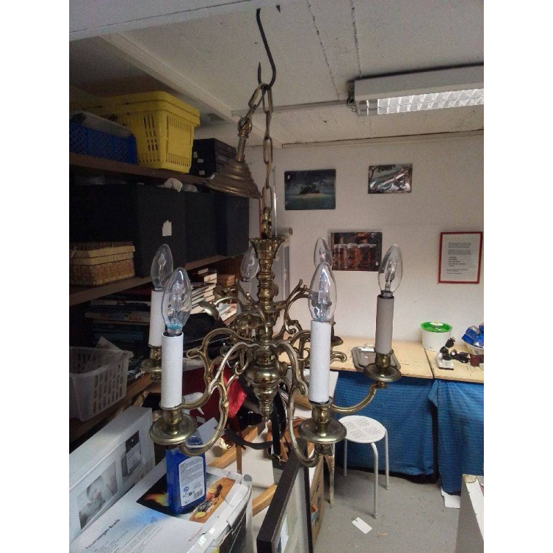 LUSTRE 6 FEUX LAITON