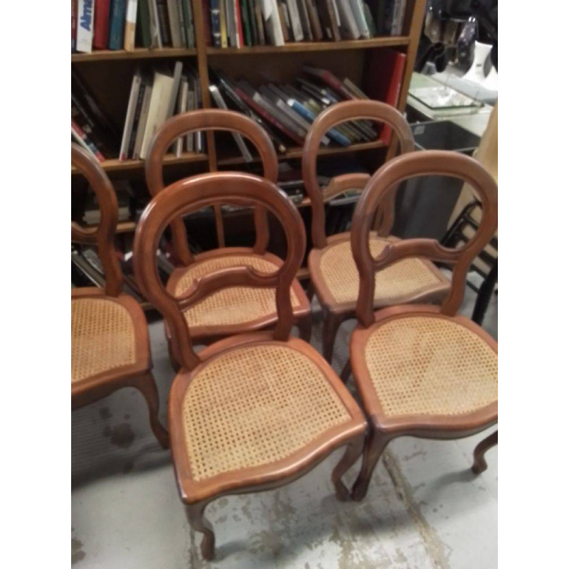 LOT DE 6 CHAISES CANNAGE 