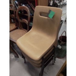 LOT DE 4 CHAISES BEIGE 