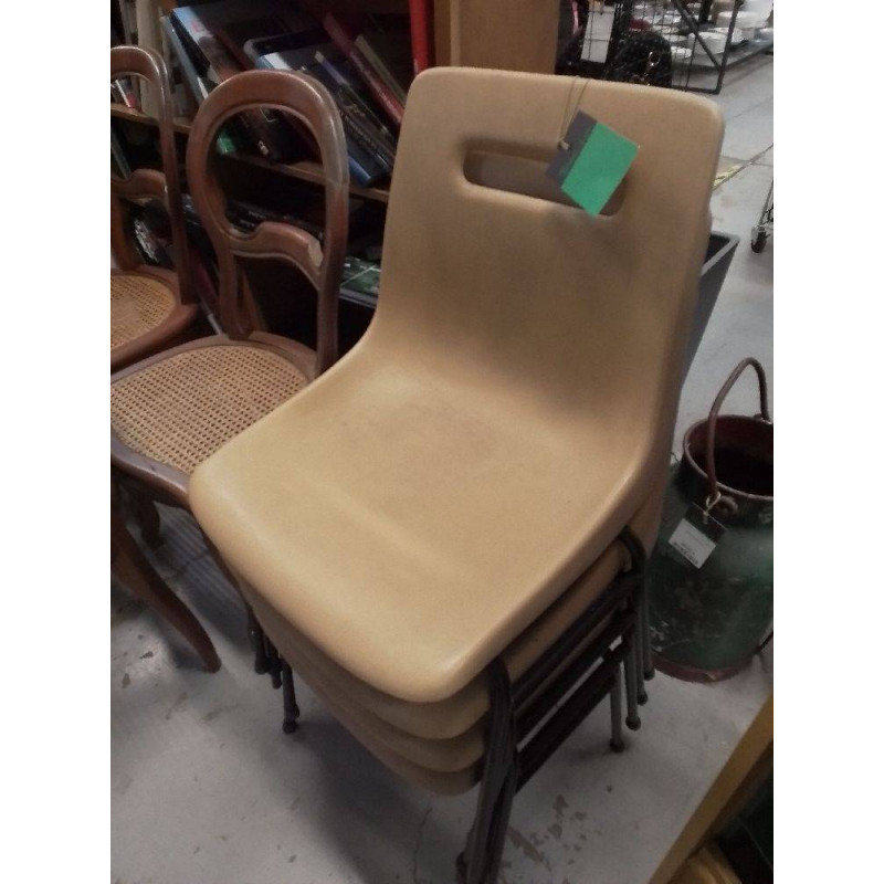 LOT DE 4 CHAISES BEIGE 