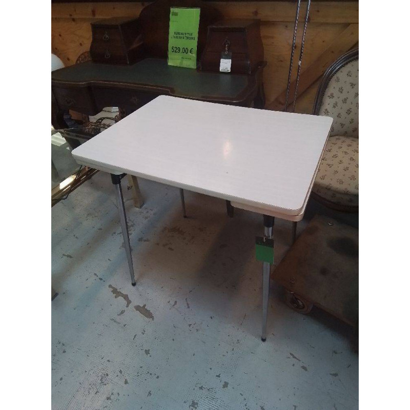 TABLE FORMICA BLANCHE AVEC ALLONGES