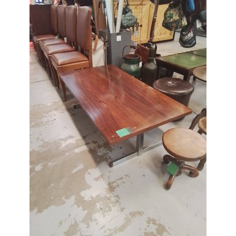 TABLE BASSE VINTAGE BOIS ET METAL 