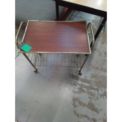 DESSERTE VINTAGE A ROULETTES 