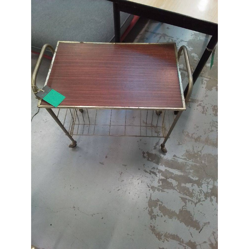 DESSERTE VINTAGE A ROULETTES 