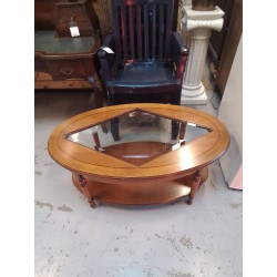 TABLE BASSE OVALE BOIS ET...