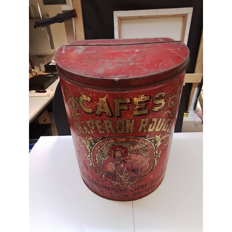 BOITE A CAFE METAL CHAPERON ROUGE GM