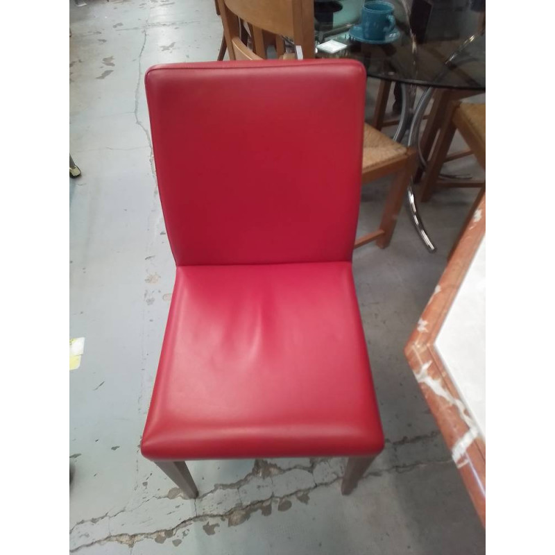 LOT DE 4 CHAISES POLTRONA ROUGE 
