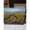 HUILE SUR TOILE TOURNESOLS SIGNÉE RODEZ 