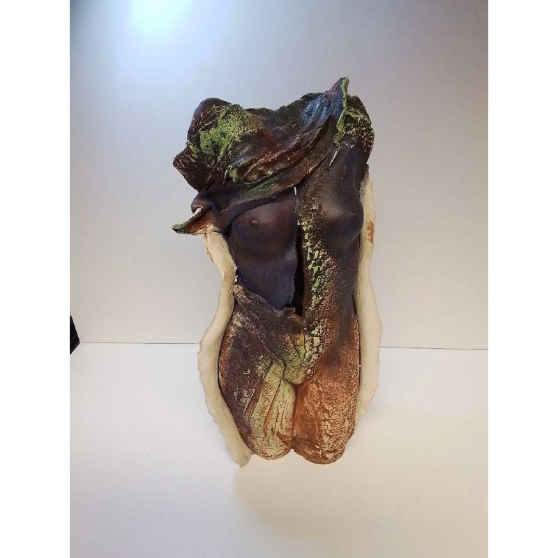 SCULPTURE BUSTE EN CÉRAMIQUE ECORCHÉ SIGNEE