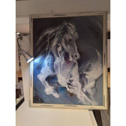 HUILE TOILE CHEVAL SIGNEE