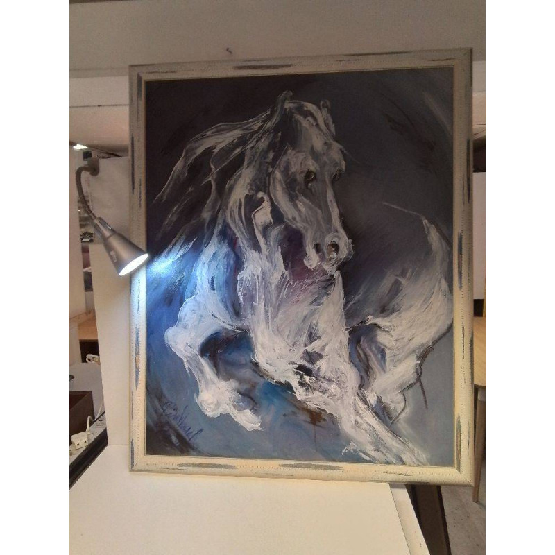 HUILE TOILE CHEVAL SIGNEE