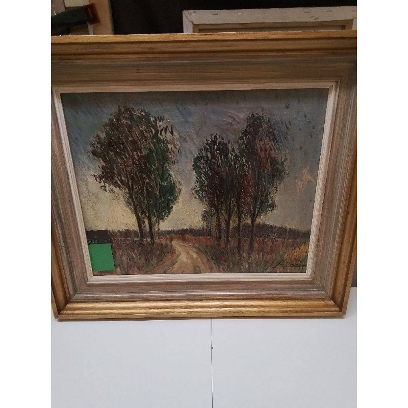 HUILE SUR TOILE JP COLTEUX CHEMIN DE BOIS