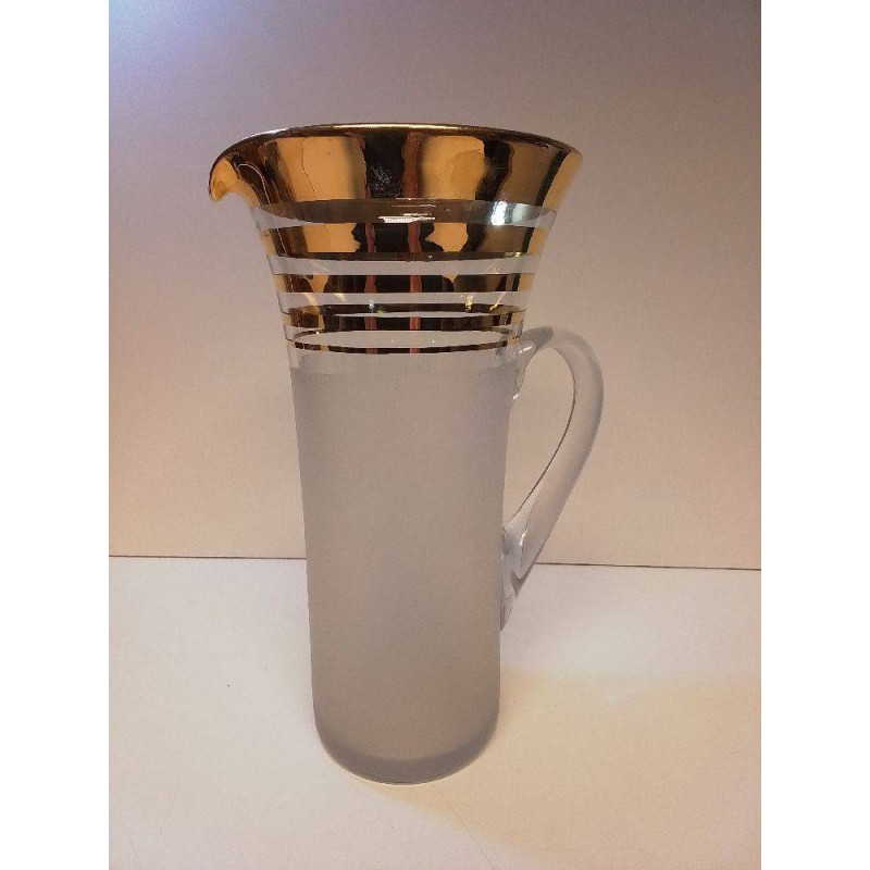CARAFE ART DECO VERRE DORÉ 