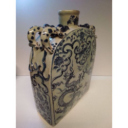 FLASQUE GEANTE CÉRAMIQUE MOTIF DRAGONS ET PHOENIX 