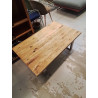 TABLE BASSE BOIS PIED ALU 