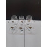 LOT DE 6 VERRES A PIED DECORS RAISINS 
