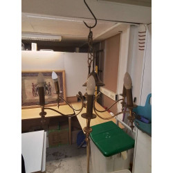 LUSTRE EN LAITON 6 BRANCHES