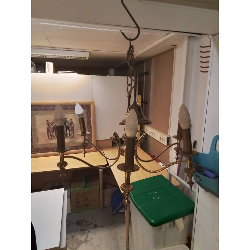 LUSTRE EN LAITON 6 BRANCHES