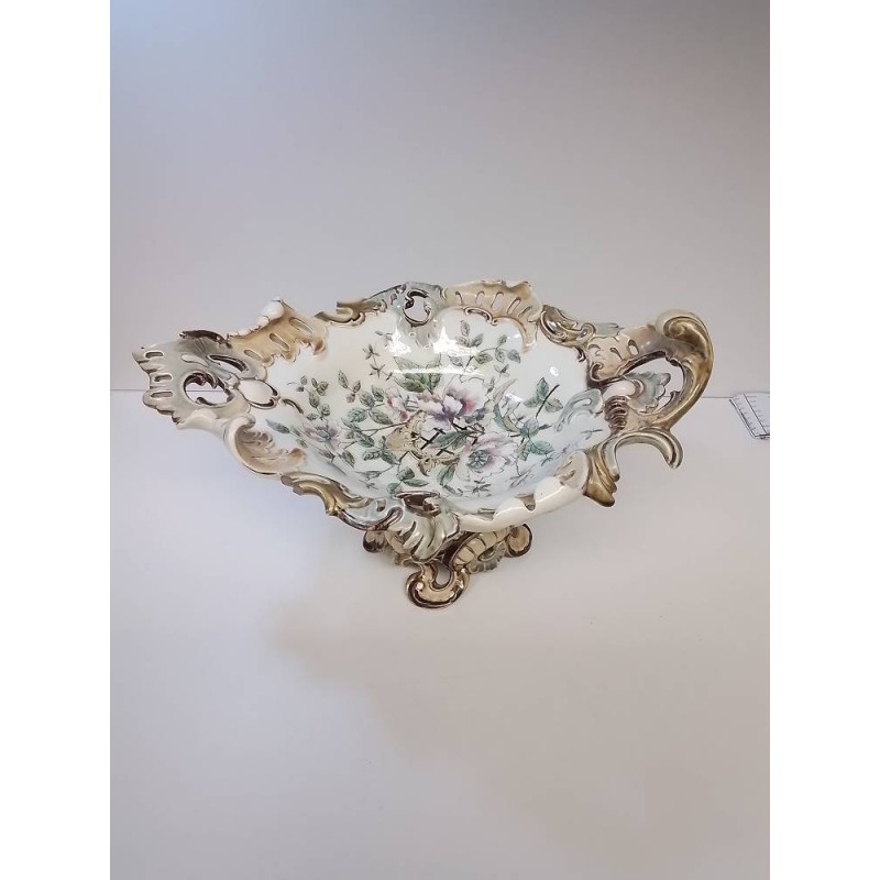 COUPE A FRUIT SUR PIED MOTIF FLEURS EN LETAT