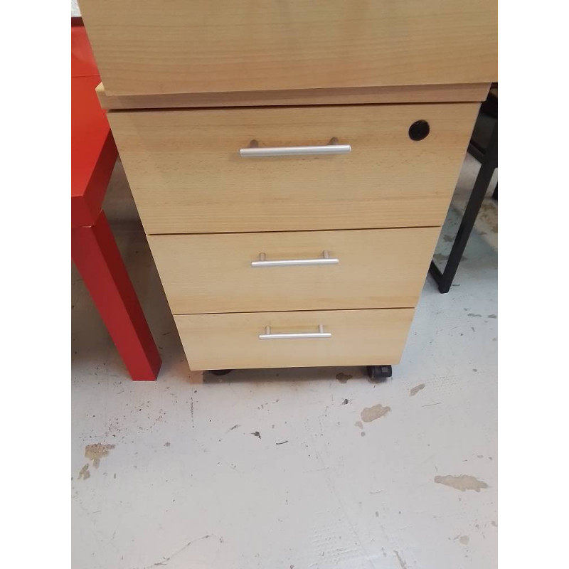 MEUBLE DE BUREAU 3 TIROIRS AVEC CLÉ 