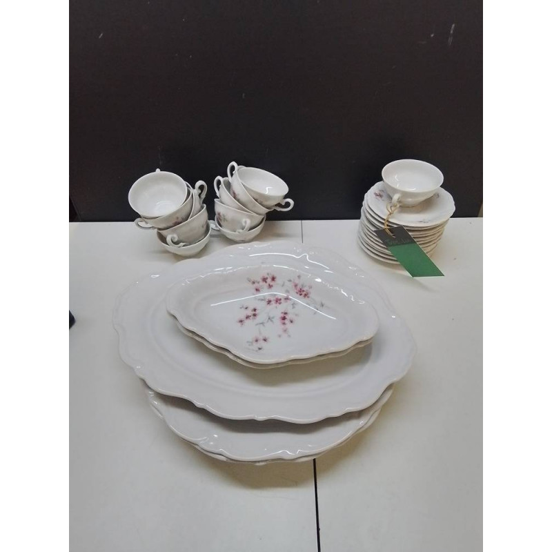 LOT PORCELAINE WINTERLING FLEURS ROSE