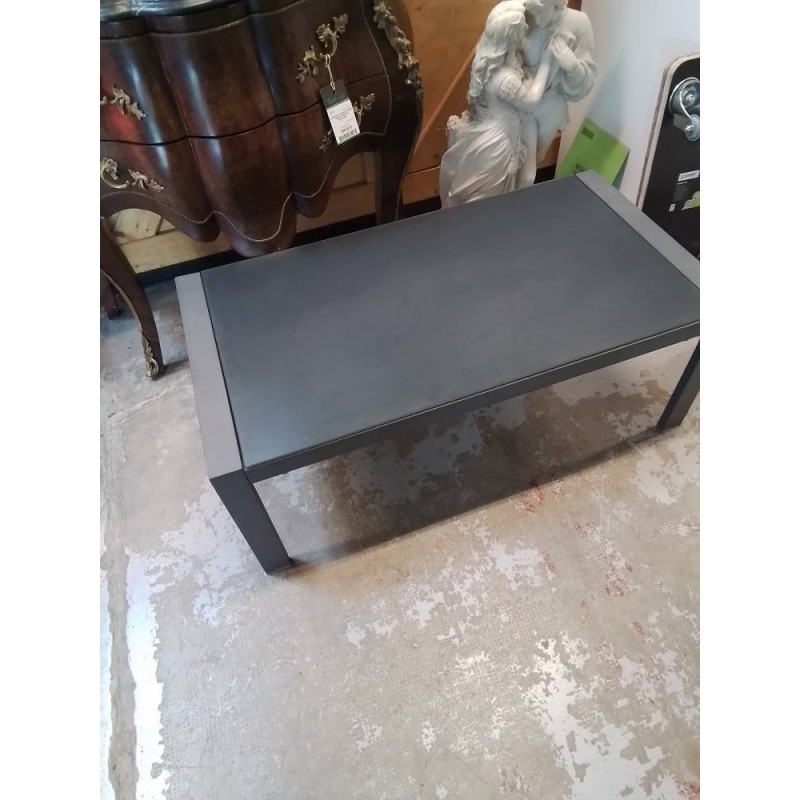 TABLE BASSE METAL ET CERAMQUE GRIS