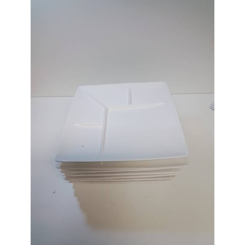 LOT ASSIETTES BLANCHE MODERNE