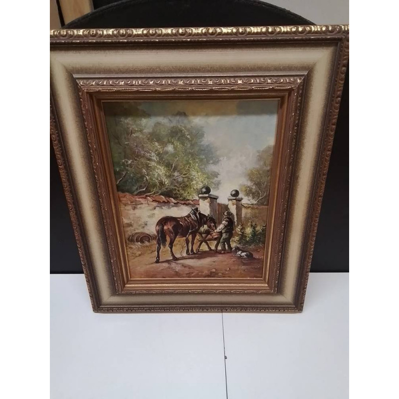 HUILE SUR TOILE SIGNEE VILLAGEOIS 