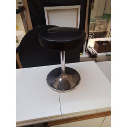 TABOURET METAL ET CUIR VINTAGE