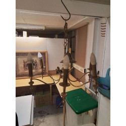 LUSTRE EN LAITON 6 BRANCHES