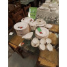 SERVICES PORCELAINE MOULIN DES LOUPS FRANCE ROSE ROUGE