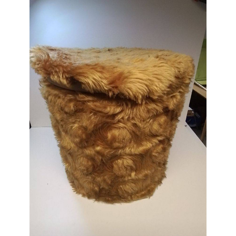 POUF JAUNE VINTAGE 