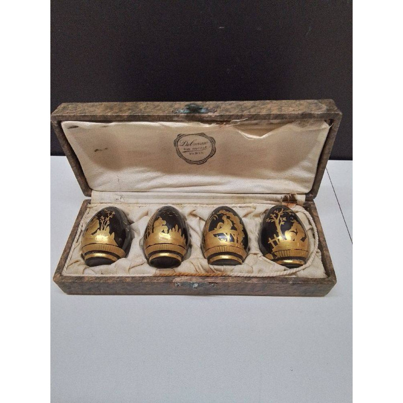 LOT DE SALIERES PORCELAINE DECOR DORÉ 