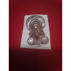 BROCHE ARGENTE VISAGE FÉMININ 