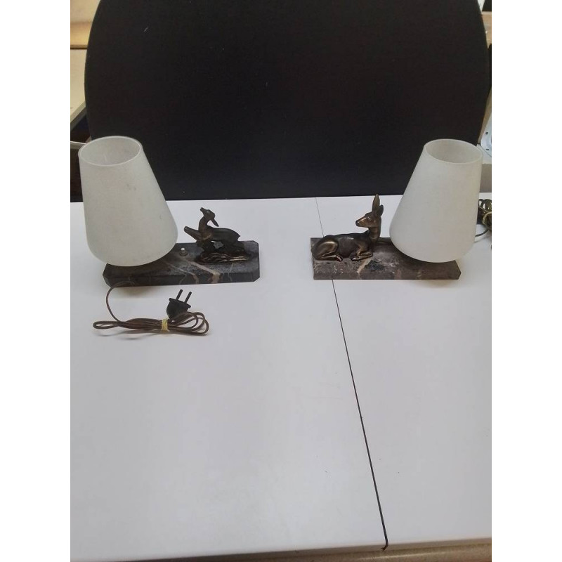 LAMPE ART DECO BICHE LA PIECE