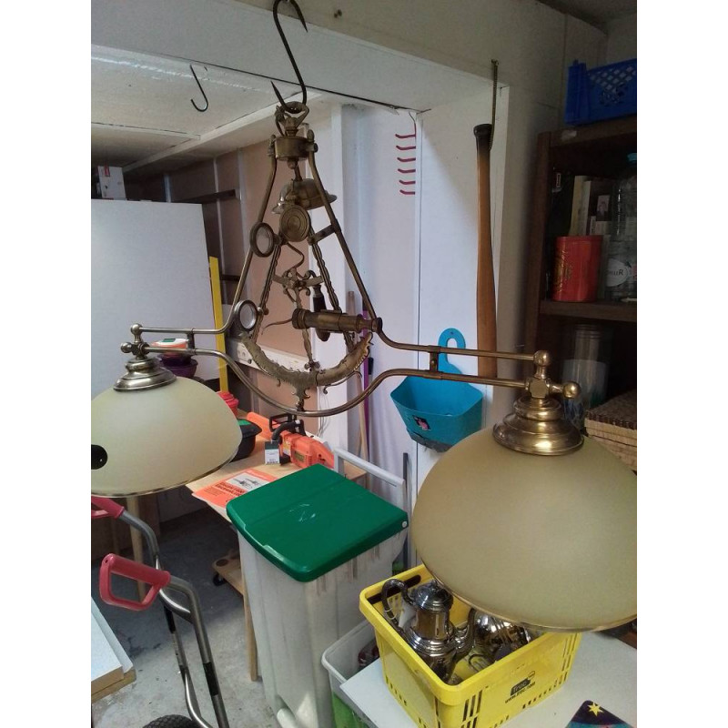 LAMPE 2 FEUX EN LAITON STYLE MARINE 