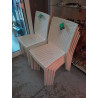 LOT DE 4 CHAISES EFFET ROTIN 