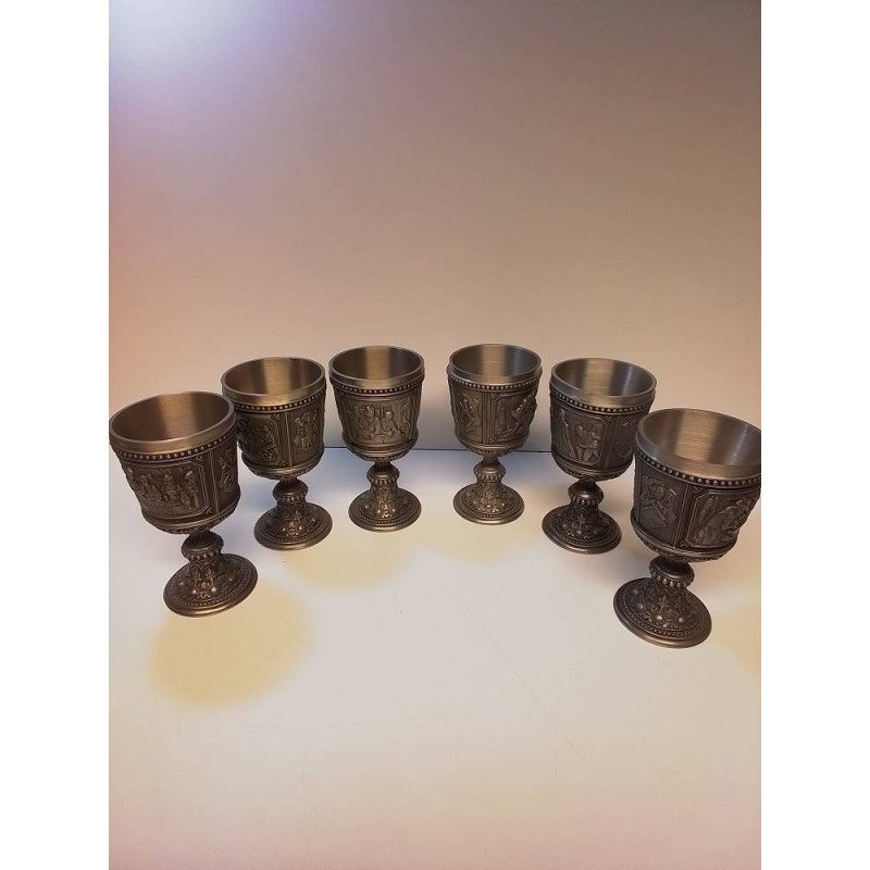 LOT GOBELETS ÉTAIN FRANKLIN MINT DAVID CORNELL