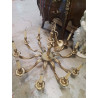 LUSTRE METAL DORÉ 10 BRANCHES 