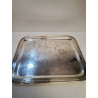 PLATEAU METAL ARGENTE MOTIF FLEURS