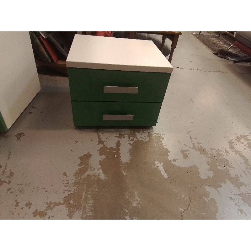 CHEVET MODERNE VERT ET BLANC