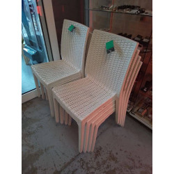 LOT DE 4 CHAISES EFFET ROTIN 