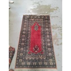 TAPIS TON BRUN ET ROUGE 140X80