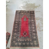 TAPIS TON BRUN ET ROUGE 140X80