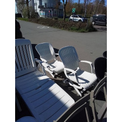 CHAISE DE JARDIN PVC BLANC 