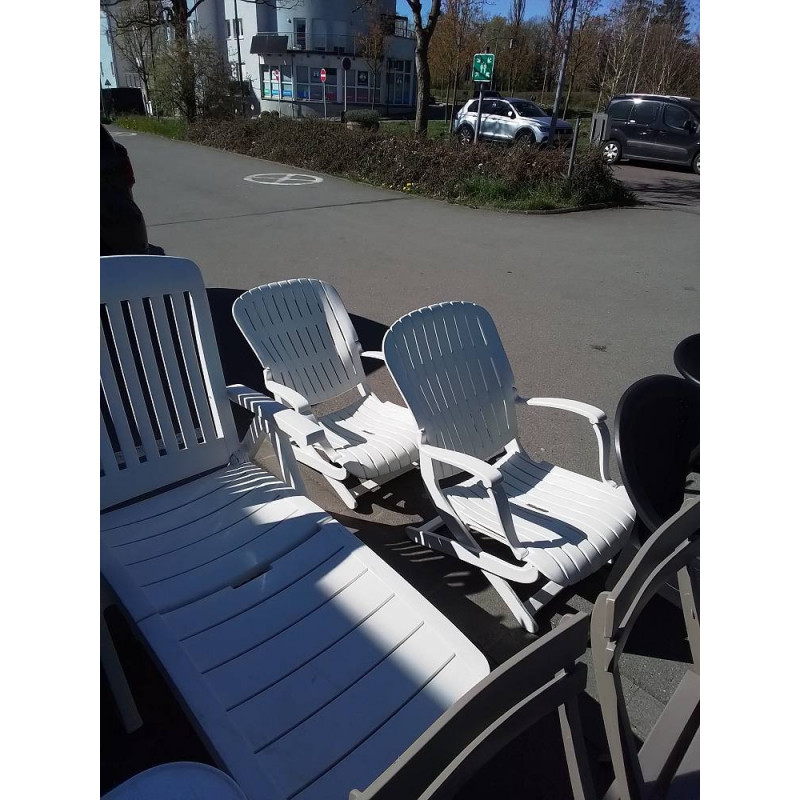 CHAISE DE JARDIN PVC BLANC 