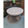 TABLE RONDE BOANCHE EN FORMICA AVEC ALLONGES