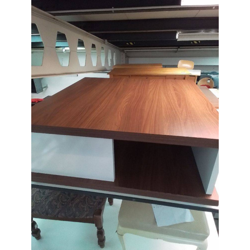 TABLE BASSE BLANCHE ET BOIS MOERDNE 