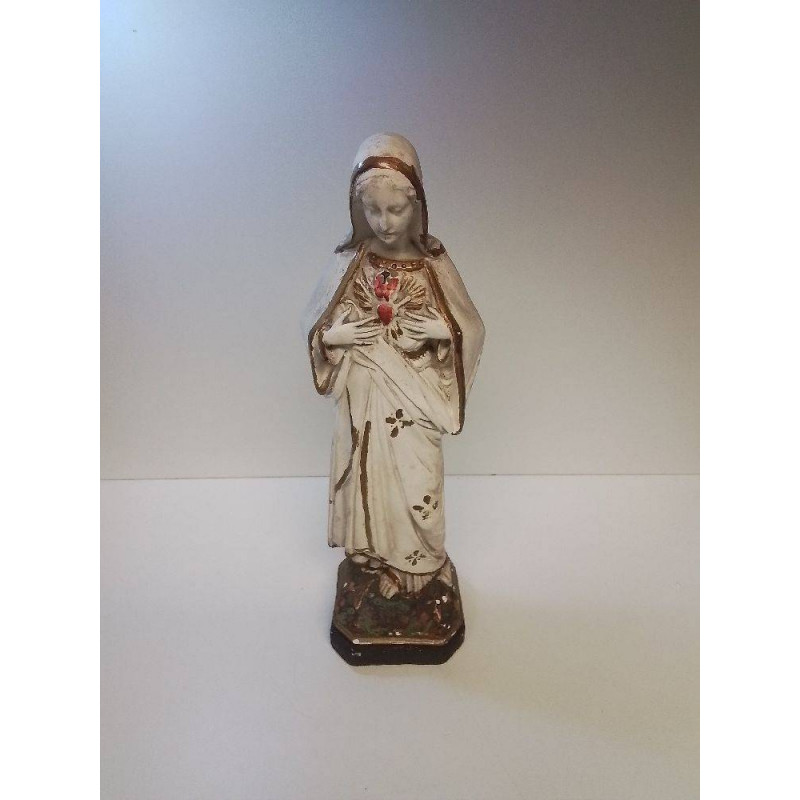 STATUE VIERGE EN PLATRE