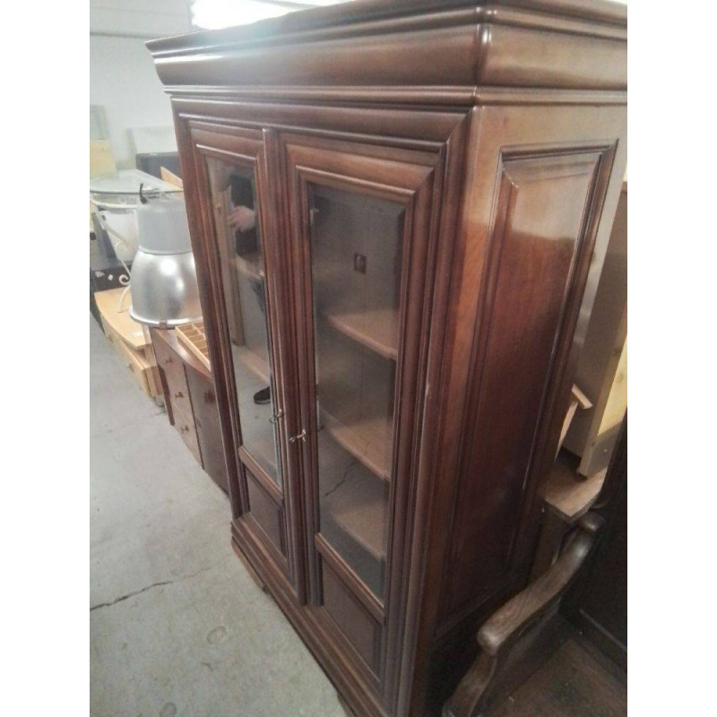 VITRINE 2 PORTES EN MERISIER 